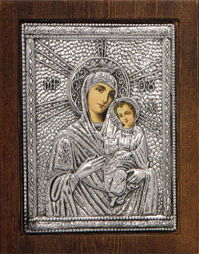 Our Lady of Tinos Silver Plated Icon
